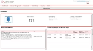 business licensing software screenshot